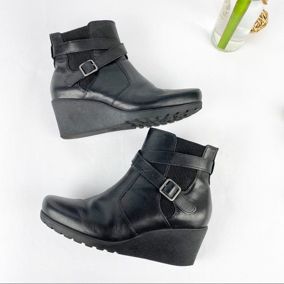 Abeo Geranium Ankle Boot Wedge Comfort Black Lug - Picture 8 of 13